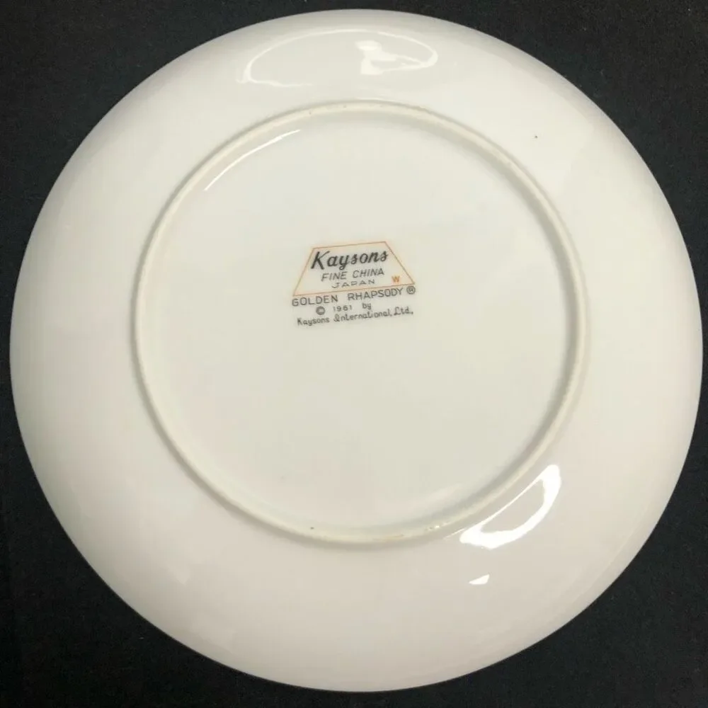 60s kaysons golden rhapsody bellflower pattern‎ 6.25 in side plates vintage prop